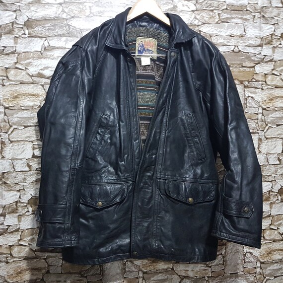 Vintage 90s leather jacket windbreaker GIORGIO bla
