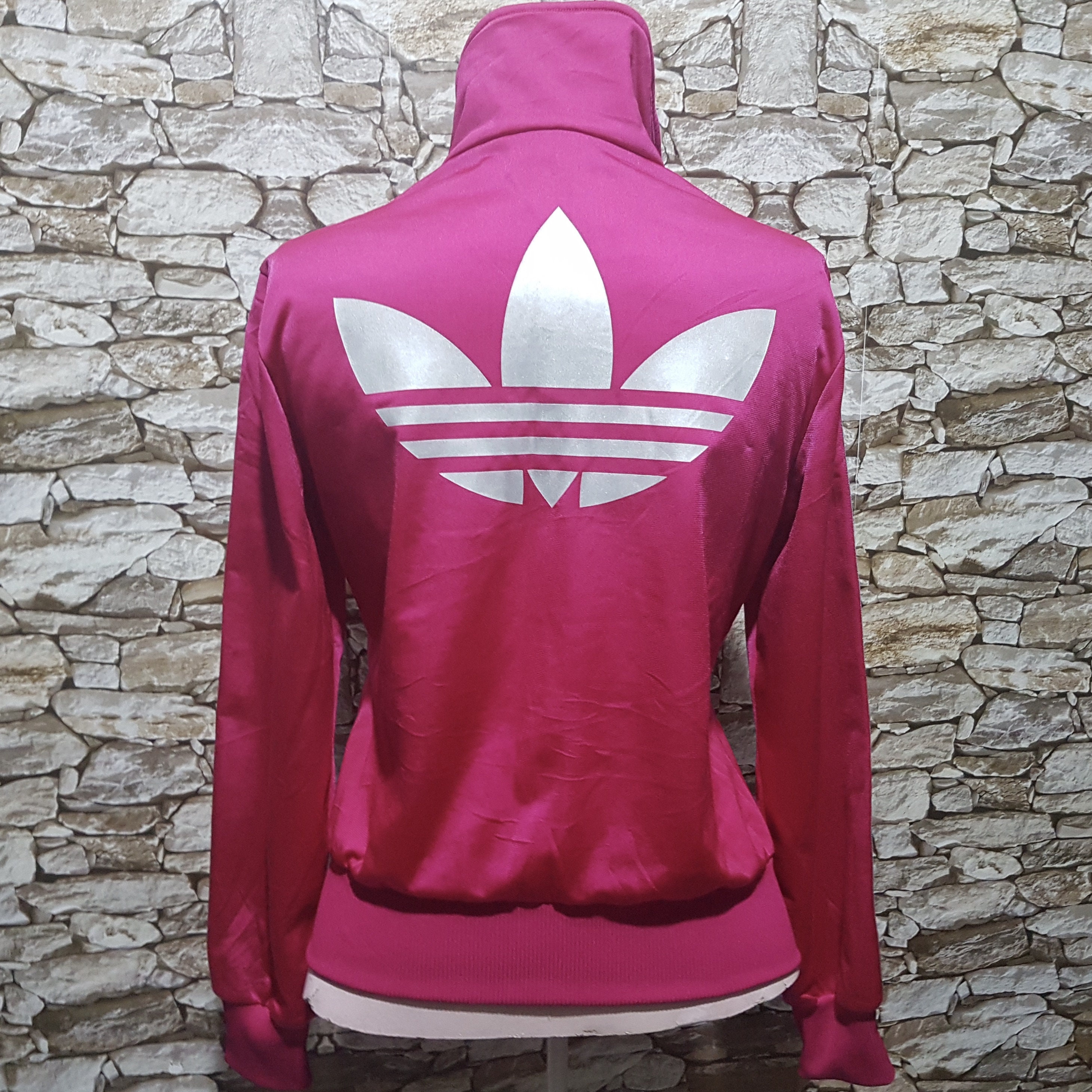 Vintage Adidas big logo track top jacket pink women size: | Etsy