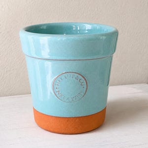 Tiffany & Co. Everyday Objects 3" Blue Glazed Window Sill Terracotta Flower Pot