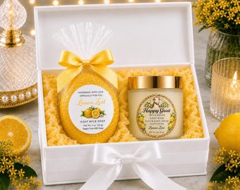 Lemon Zest Luxury Goat Milk Bath & Beauty Gift Set | Goat Milk Set for Her