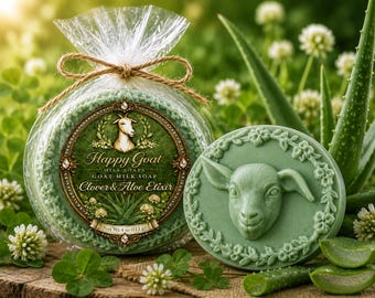 Clover & Aloe Elixir Goat Milk Soap | Fresh Green Scent | Handmade Artisan Soap | Moisturizing Bath Gift