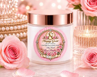 Rose Petals Goat Milk Cream  | Moisturizing Face & Body Cream | Gift for Her