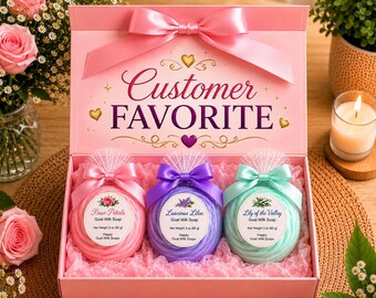Luxury Floral Goat Milk Soap Gift Set | Rose, Lilac, Lily of the Valley | Gift For Her