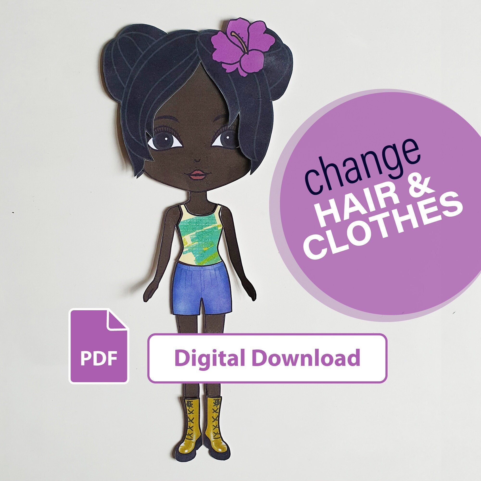 Paper DIY Project Paperdoll Craft Printable Sheet Kids at Home Easy ...