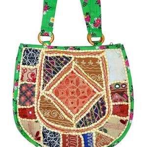 Embroidered Bohemian Mirror and Patchwork Indian design Handmade Shoulder Ethnic Tribal Vintage Festival Boho Gipsy Hippie Shoulder Bag