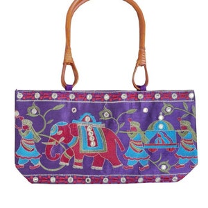 Embroidered Bohemian Indian Elephant Hindu design Handmade Shoulder Ethnic Tribal Vintage Festival Boho Gipsy Hippie Shoulder Bag