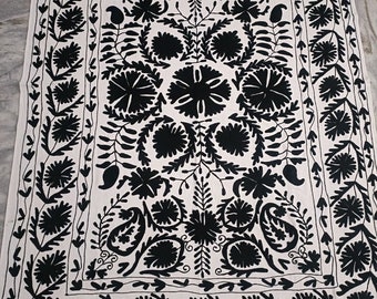 Colcha de algodón Suzani con bordado Suzani, mantel Suzani para colgar en la pared, cubrecama Suzani