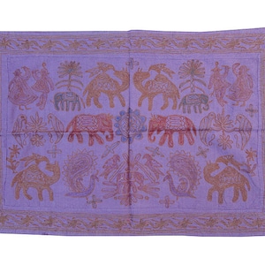 Camel & Elephant Design Tapestry Embroidered Work Cotton Fabric Wall Hanging Handmade Home Decor