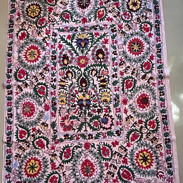 Cotton Suzani Throw Blanket Embroidery Bed sheet Bedspread Suzani Embroidery, Uzbek Suzani, Suzani Wall Hanging