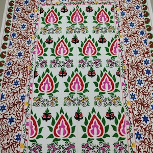 Cotton Suzani Throw Blanket Hand Embroidery Bed sheet Bedspread Suzani Embroidery, Uzbek Suzani,  Suzani Wall Hanging.