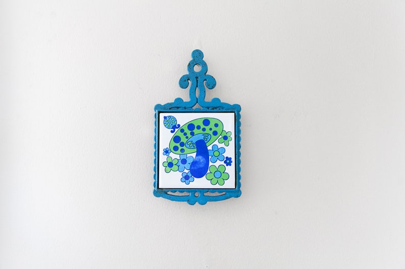 Japanese Trivet Vintage Hippie Mushroom Kitchen Wall Decor Etsy