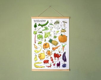 Die Gemüsetiere 2.0 (Rebrush) | Poster DIN A2 mit Posterleisten