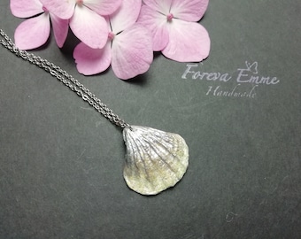 Silver shell necklace,  shell pendant, sea shell necklace, chain necklace, seaside jewellery, statement necklace, beach jewellery