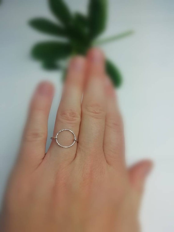 Bague cercle ouvert delicate pour femme bijoux minimalistes en argent sterling pour elle bague en argent sterling cercle de vie Etsy France