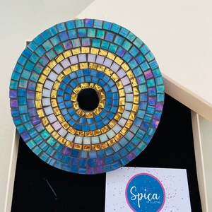 Evil Eye Glass Mosaic - 6&#39;&#39; / 15cm - Handmade