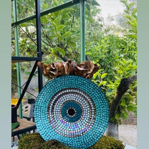 Evil Eye Turquoise Big Size Glass Mosaic