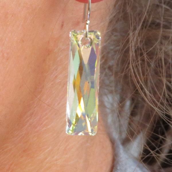 Swarovski Queen Baguette Earings in Crystal AB