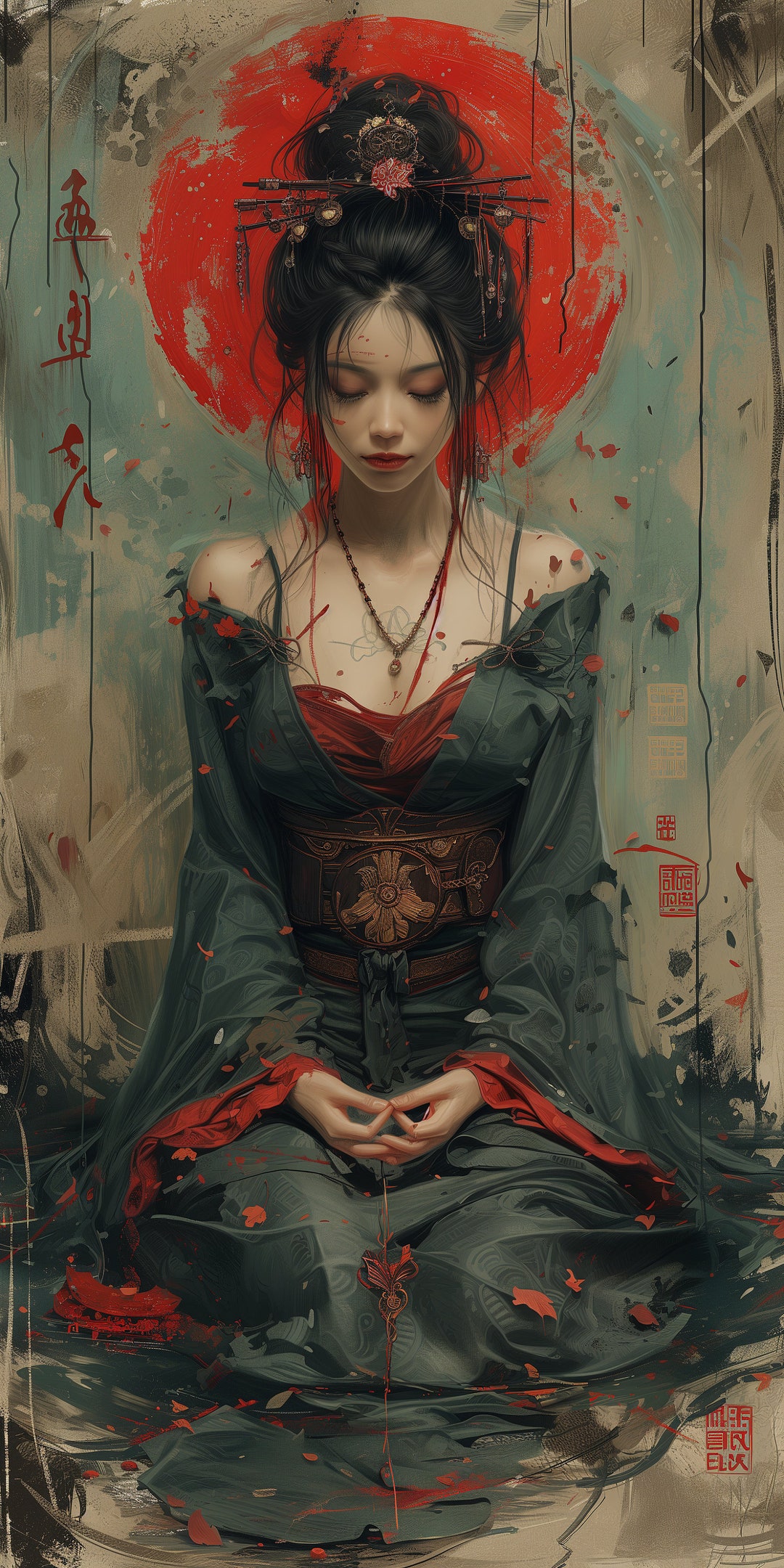 Geisha Japanese Art Poster, Geisha, Japanese Wall Art, Geisha Wall Art ...