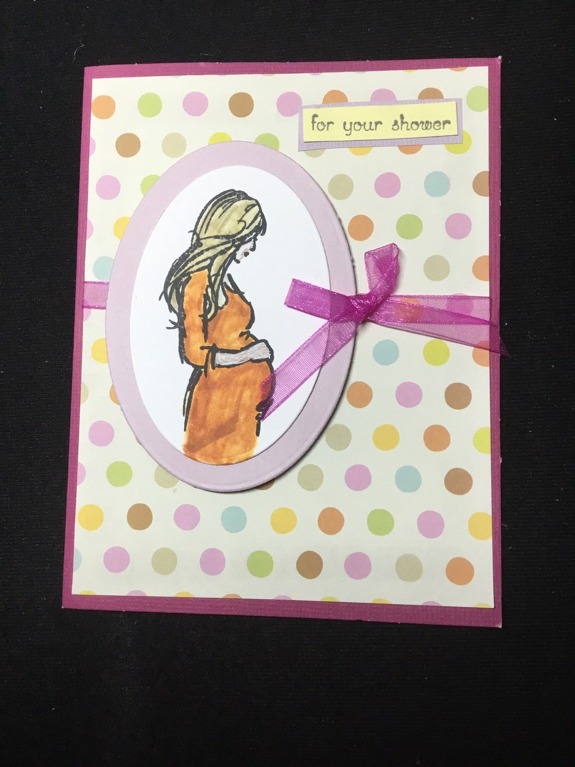 Baby Shower Handmade Greeting Card for the mom and baby . Etsy