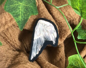 Feathery Wing Decorative Sticker - Cottagecore  - Dark Academia - Acrylic - Wall Decor - Light Academia - Bird Art