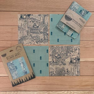 Beeswax Food Wraps - Half-Pint Set of 4 - Reusable Cotton Food Storage