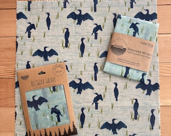 Beeswax Super Wrap - 14" x 14" Large Wrap - Heron