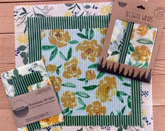 Beeswax Wrap Starter Set - 3 pack - Blooms