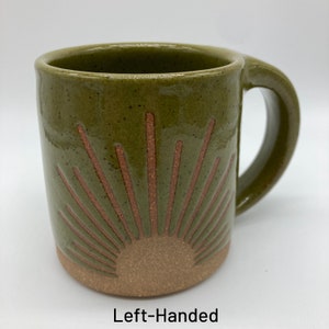 Green sun mug left-handed