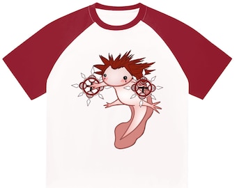 AXELOTL (Kingdom Hearts inspired Axel Axolotl Unisex Raglan Sleeve T-Shirt)