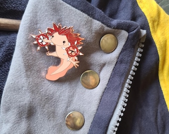 Kingdom Hearts video game inspired "Axelotl" Axel axlotl enamel pin