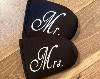 Mr. and Mrs. Koozies | Wedding Koozies | Personalized Wedding | Cup Sleeves | Iced Coffee Cup Sleeve | Personalize | 22oz drink sleeve