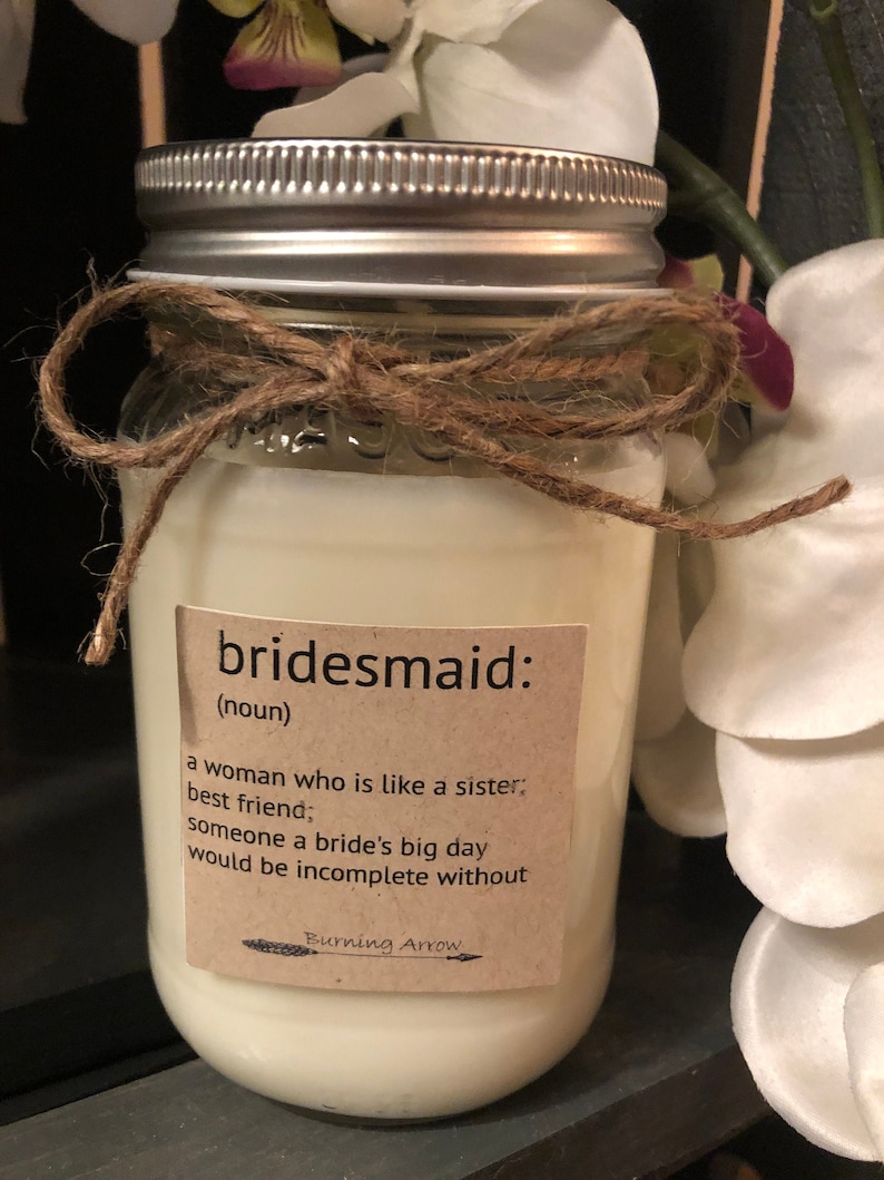 Bridesmaid Gift Matron of Honor Maid of Honor Bridal gift Wedding Wedding Party Candles 100% Soy Personalized Candle Jars image 2