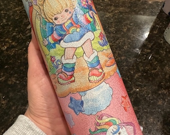 Rainbow Brite Glitter 20oz Stainless Steel Skinny Tumbler