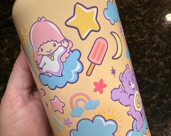 Tumbler Mashup Twin Stars & Care Bears 16oz Soda Can Style Tumbler