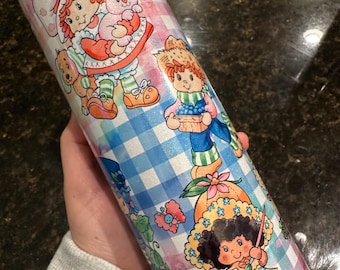 Strawberry Shortcake & Friends Plaid Holographic 20oz Stainless Steel Skinny Tumbler
