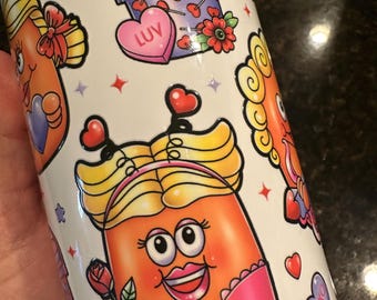 Valentine’s Day Cupid Chicken Nuggies White 16oz Stainless Steel Tumbler