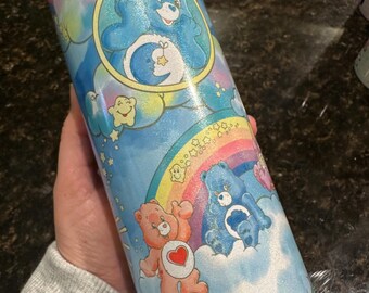 Care Bears Rainbows & Clouds Holographic 20oz Stainless Steel Skinny Tumbler