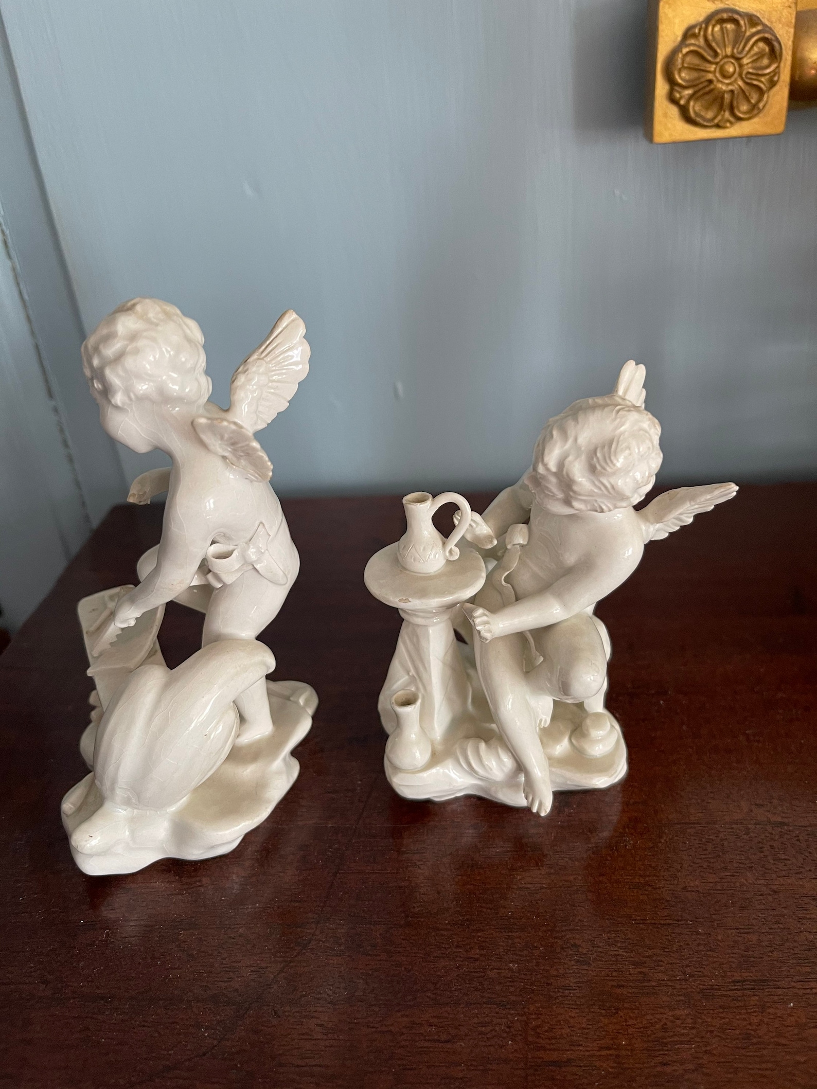 Pair of vintage angel figurines Etsy