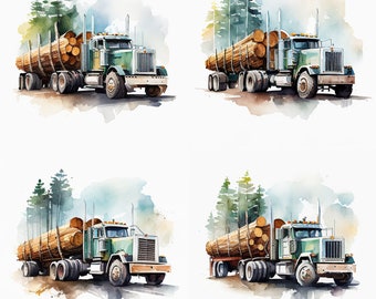 Holzfäller LKW Png Holzfäller Clipart Aquarell LKW Holzeinschlag Druck Holzfäller Png Holzfäller Holz Holzfäller LKW Holzfäller LKW Clipart Malerei Holzfäller LKW