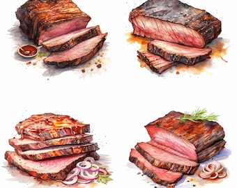 Watercolor Brisket PNG Brisket BBq Wall Art Commercial Use Beef Brisket Print Nashville Brisket Wall Art Brisket Digital Print Steak