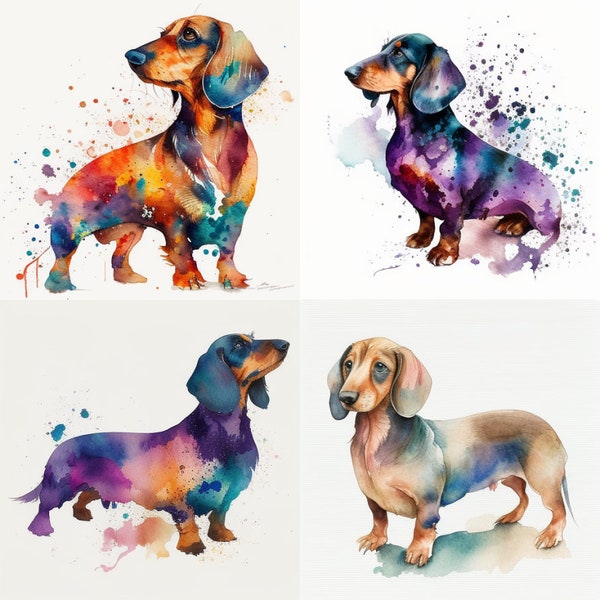 Dachshund Watercolor, Digital Downloads, Dachshund Clipart, Dachshund PNG, Dachshund wall art, Dachshund prints, Sublimation