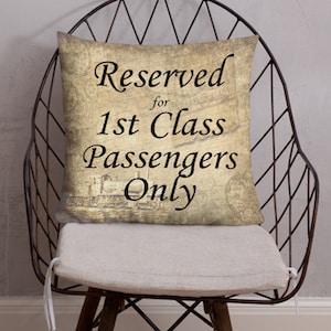 Eisenbahn Kissen - Reserviert nur für Fluggäste der 1.Klasse - Eisenbahn Kissen 18 &quot;x 18&quot; Ein tolles Zuggeschenk Eisenbahn Wohnkultur