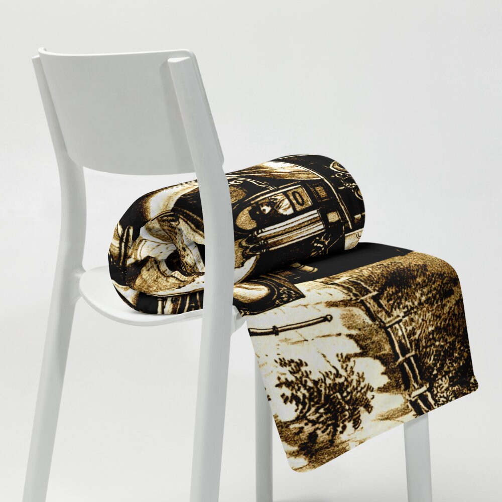 Vintage Steam Train Throw Blanket 60 x 50 Train Etsy