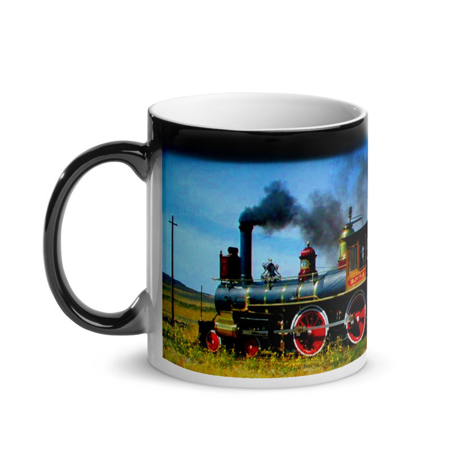 Steam Train Mug Railroad Engine Mug Model Railroad Etsy