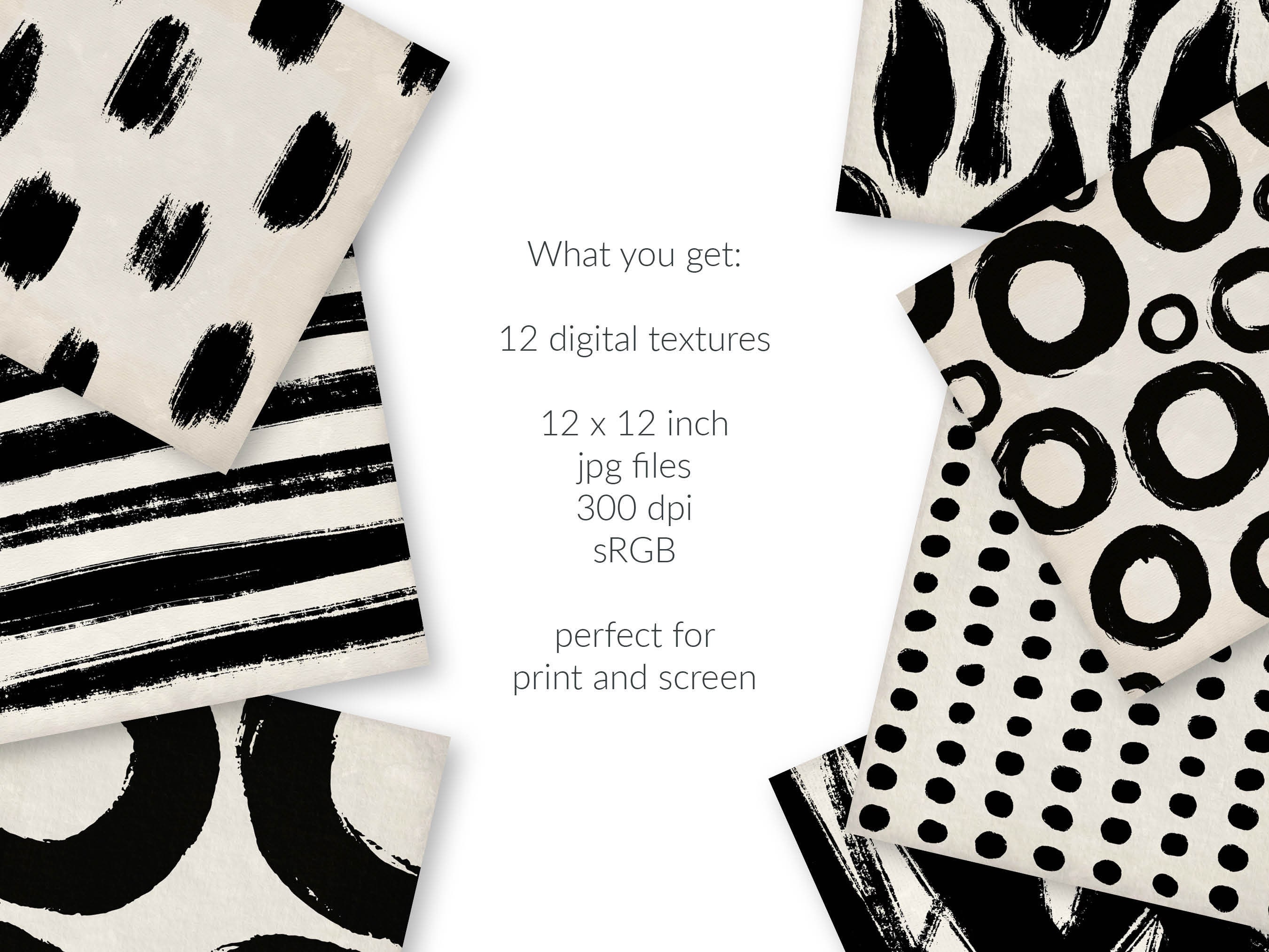 Inky Digital Textures A Versatile Pack of 12 Printable - Etsy