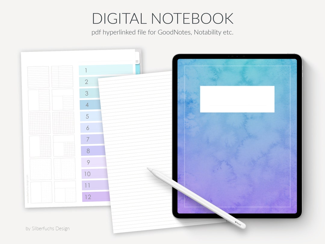 Digital Notebook Hyperlinked Pdf With 12 Sections for Notability or ...