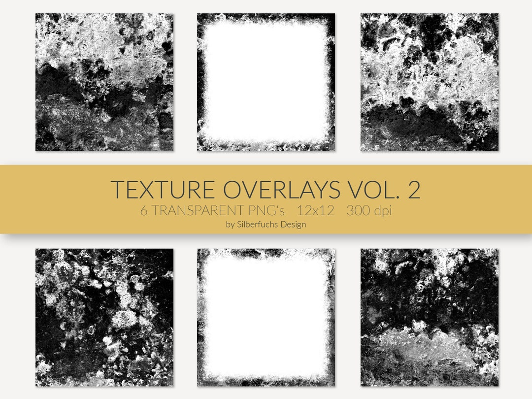 6 Overlay-textures Vol 02 for Photoshop, Transparent PNG for Grungy ...