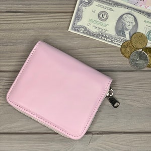 Custom leather  Wallet, Monogram  zipper Wallet, Pink personalized Wallet, Best gift ideas, Mothers Day Gift, Bridal gift