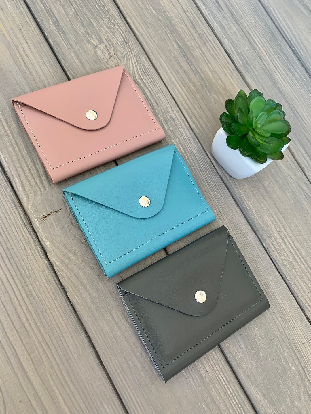 Personalized Business Card Holder Women's ID Wallet Etsy