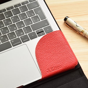 Custom red leather case for Macbook Pro, Woman Macbook Air  13, 15" for Christmas, Best gift ideas, Christmas gifts